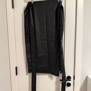 Cider Black Faux Leather Wrap Skirt